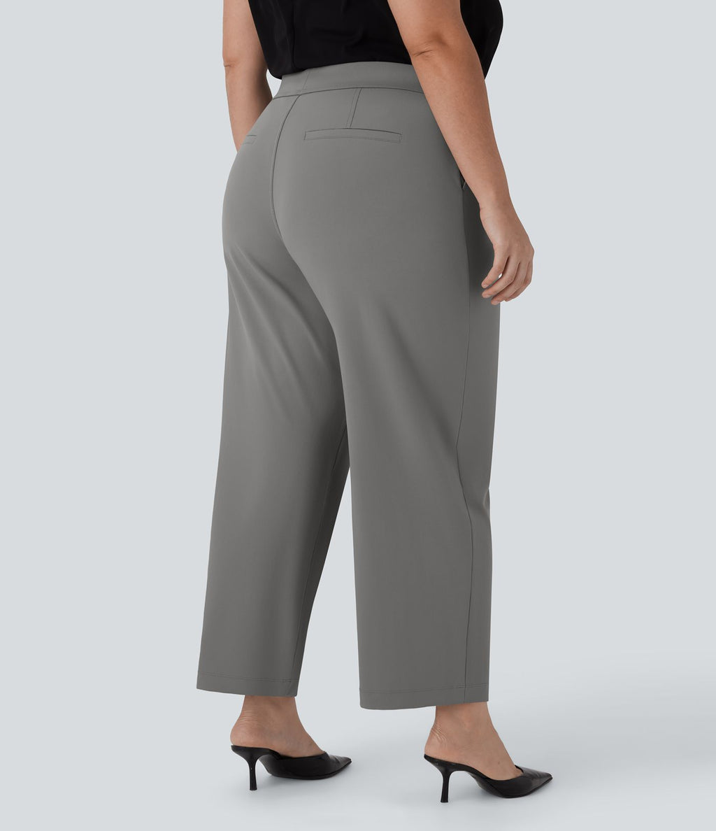 Pantalon de travail grande taille fuselé longueur cheville taille haute Halara Flex™ DayStretch avec poches