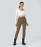 Pantalon cargo ajusté uni taille haute DayStretch avec poches zippées