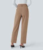 Pantalon tailleur Halara Flex™ fuselé uni, taille haute, avec poches