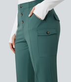 Pantalon de randonnée bootcut déperlant résistant à l'abrasion taille basse avec poches