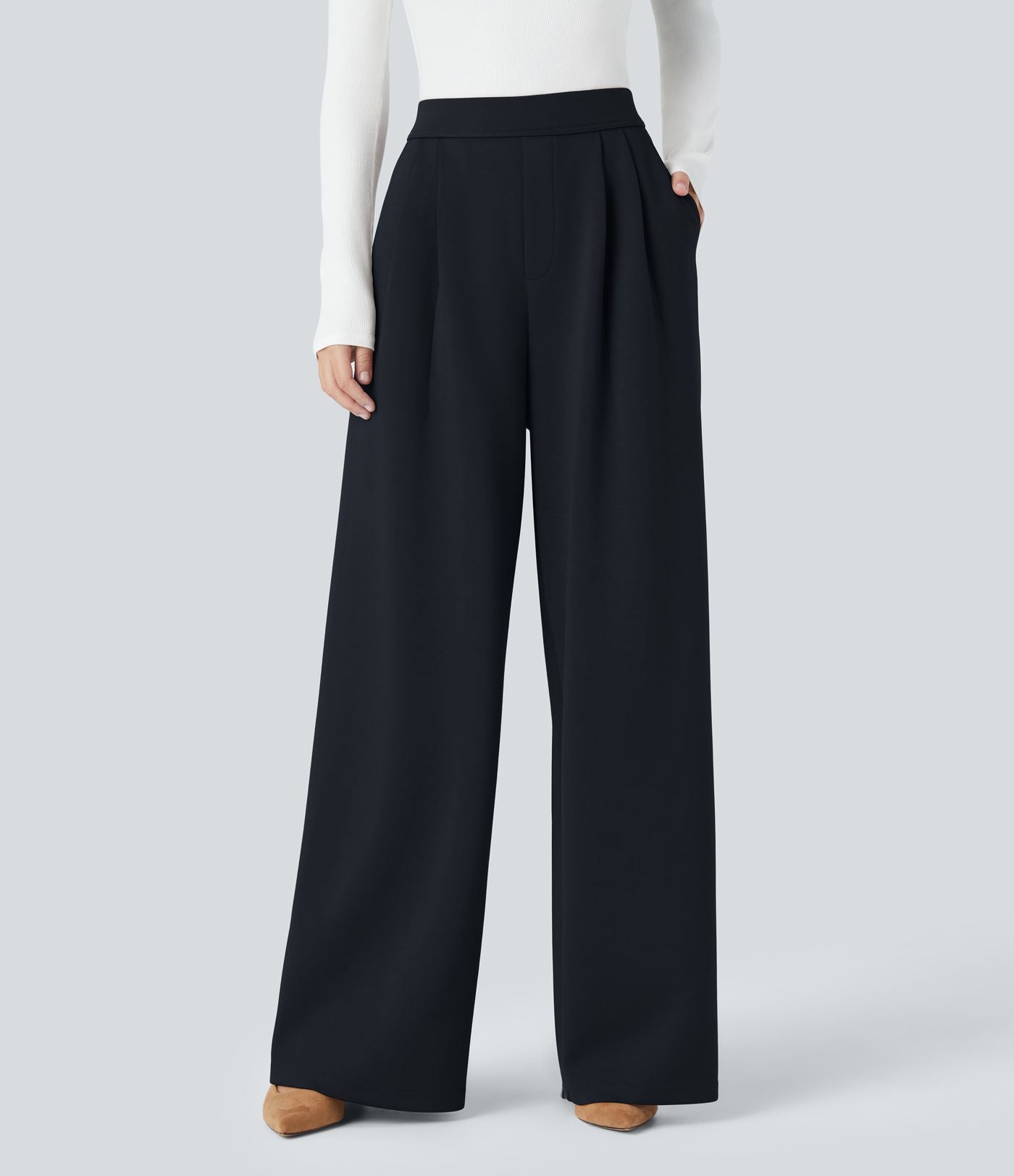 Pantalon de travail Halara Flex™ ample taille haute avec poches