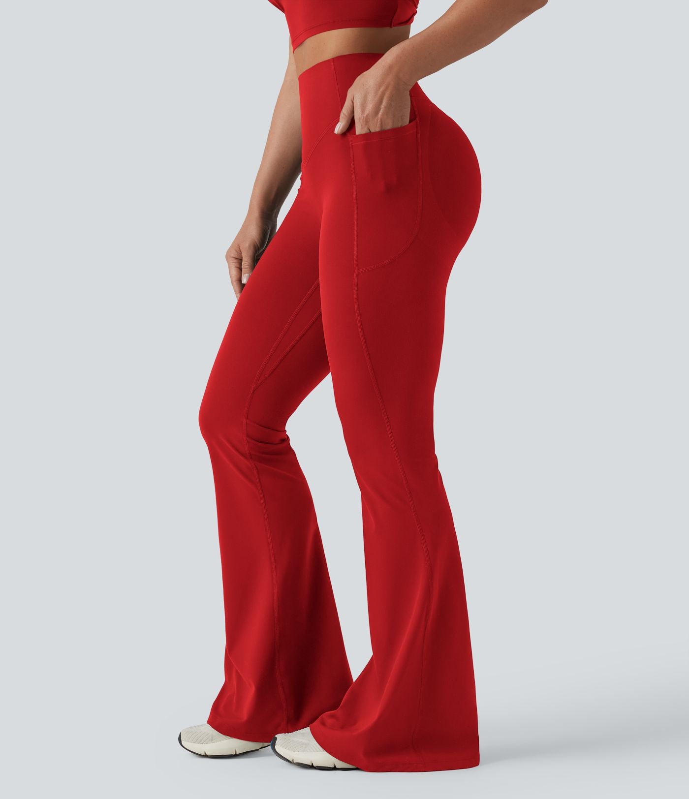 Halara UltraSculpt™ Legging yoga évasé gainant push-up taille haute à fronces avec poches