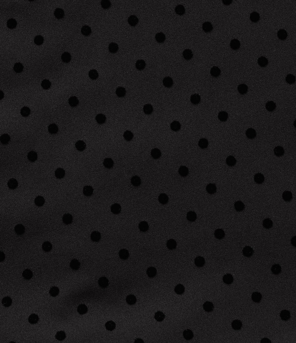 Jupe-short mini taille haute en velours à pois