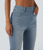 Jean décontracté Halara Flex™ ajusté taille haute ourlet retroussé avec poches