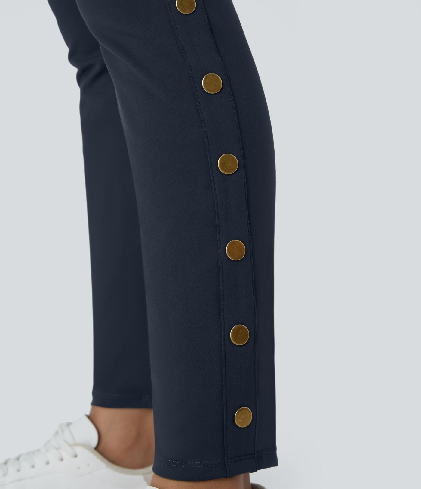 Pantalon taille haute ajusté longueur cheville avec poches décoratives DayStretch