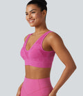 Brassière de sport OneForm Seamless Flow sans couture à col V, maintien léger, pour le yoga