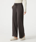 Pantalon de détente large taille mi-haute avec cordon de serrage et poches