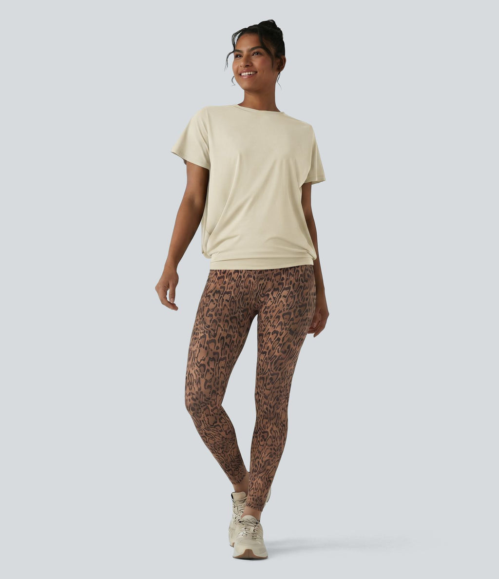 Haut de sport col rond manches courtes effet frais InstantCool avec fronces, protection solaire UPF50+