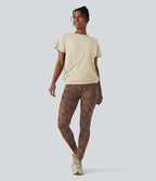 Haut de sport col rond manches courtes effet frais InstantCool avec fronces, protection solaire UPF50+