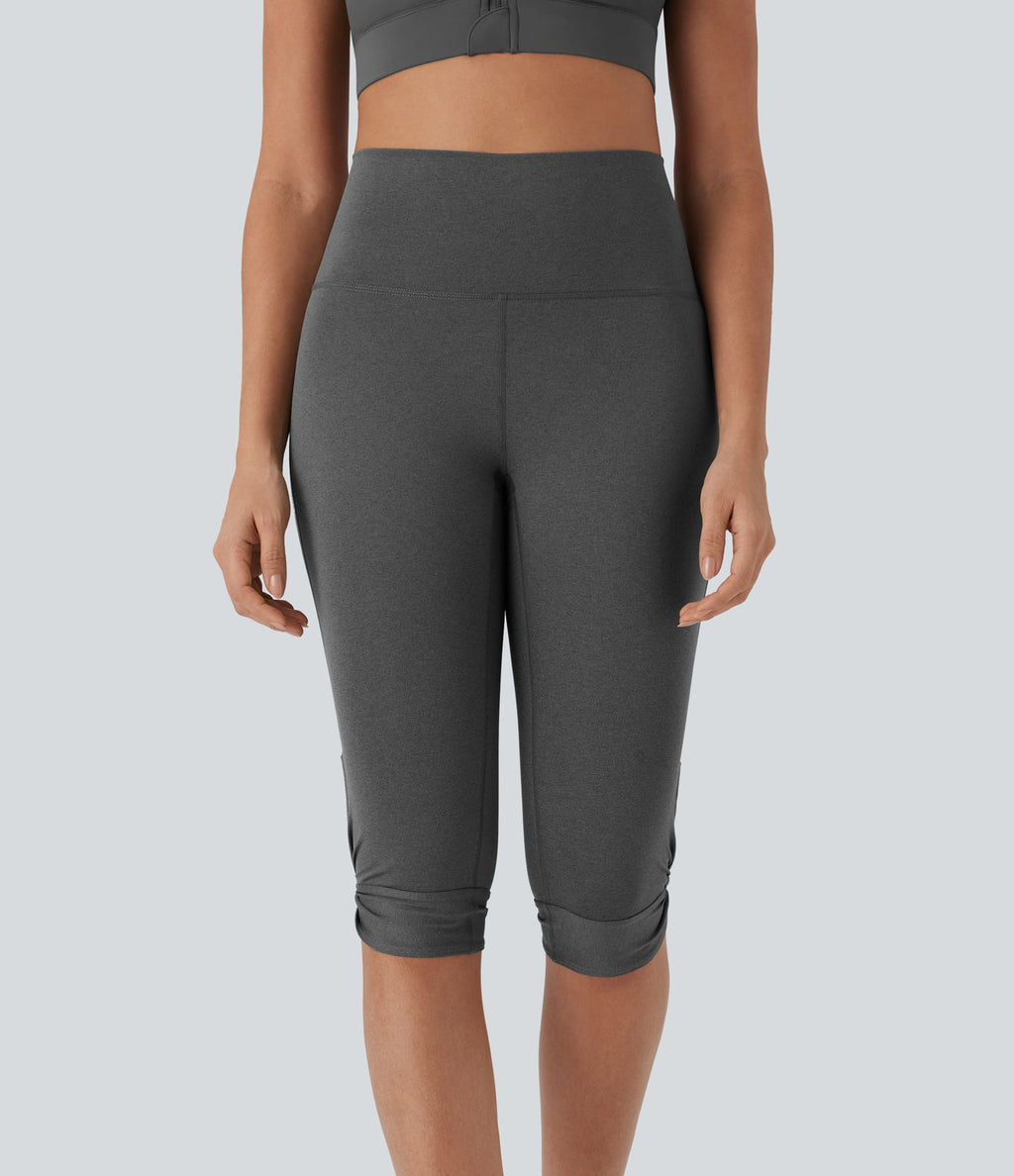 Leggings corsaire de yoga à taille haute, découpes, détails torsadés, séchage rapide et poche