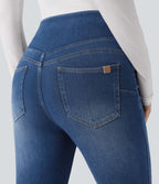 Legging skinny 7/8 en denim Halara Flex™ taille haute gainant avec poches