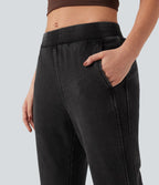 Jean évasé jogging molleton français Halara Flex™ taille mi-haute avec poches