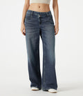 Jean baggy Halara Flex™ taille basse délavé asymétrique avec poches
