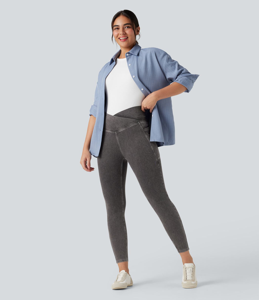 Halara Flex™ Jegging Travail Tricoté Extensible Lavé Poche Latérale Croisée