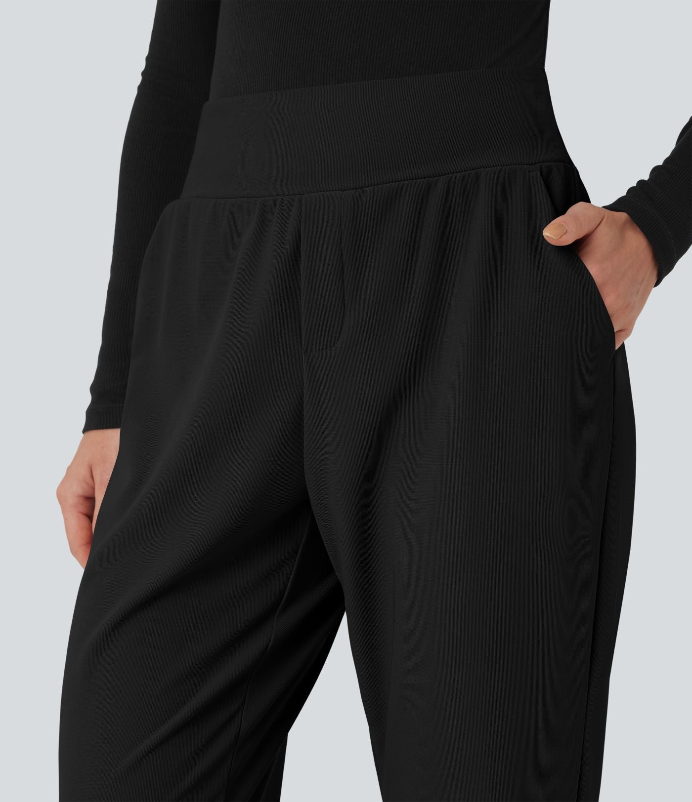Pantalon tailleur fuselé Halara Flex™ taille mi-haute micro gaufré gainant avec poches