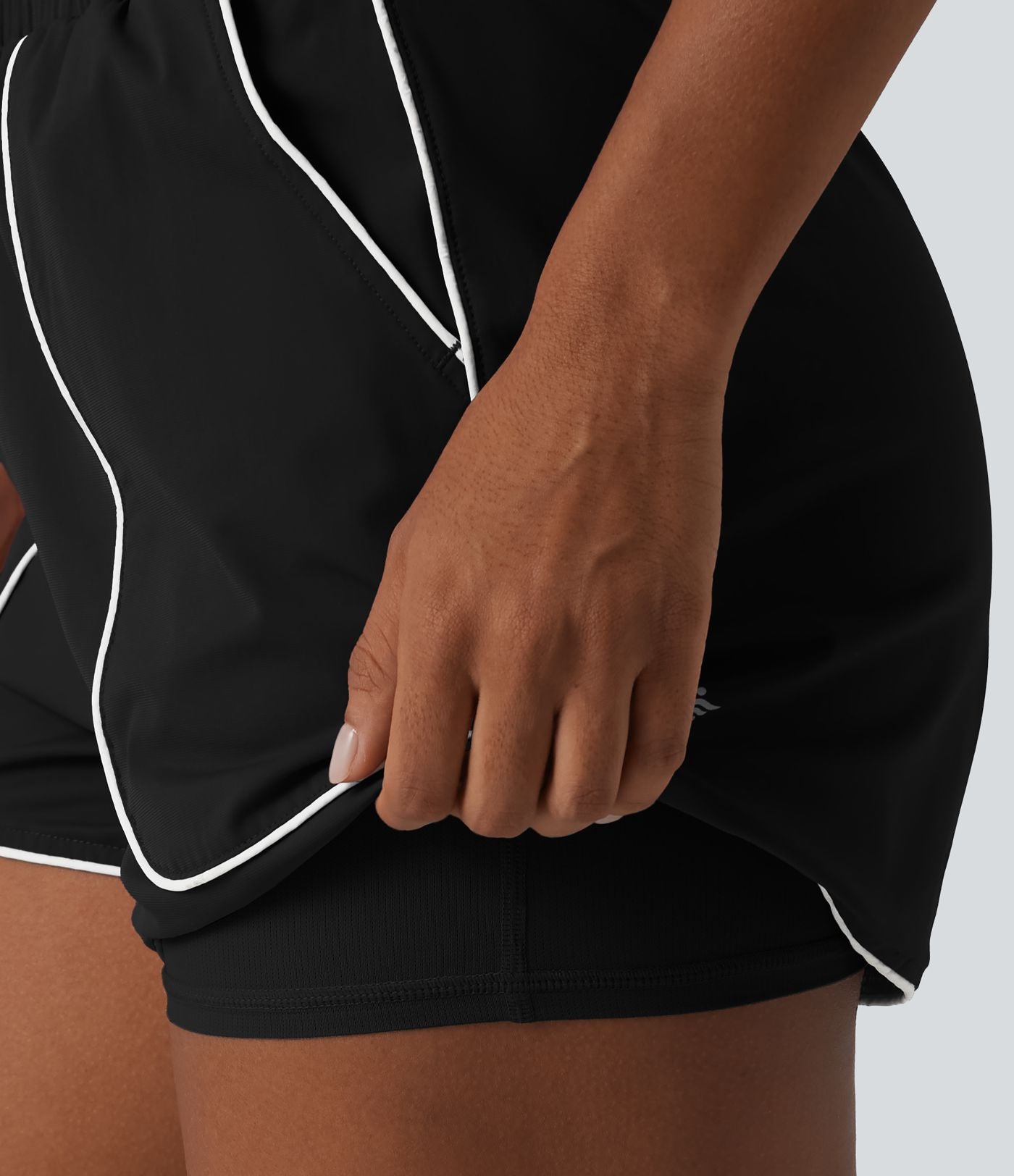 Short de sport taille haute cordon de serrage séchage rapide effet frais InstantCool 7,5 cm avec poches, protection solaire UPF40+