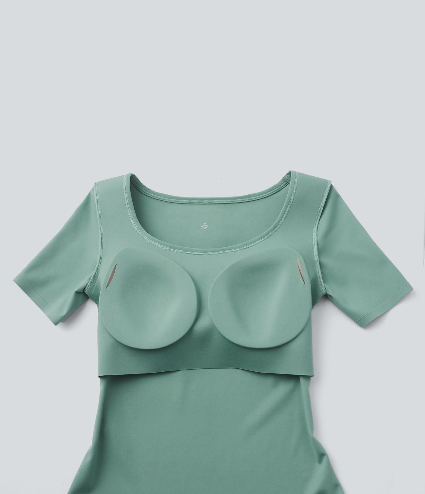 T-shirt casual col rond échancré à manches courtes avec brassière intégrée — Bonnets B-E