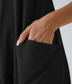Combinaison Casual à Jambes Fuselées Chevilles Lâche Dos Nu Poches Multiples