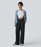 Pantalon tailleur ample asymétrique taille haute Halara Flex™ DayStretch avec poches