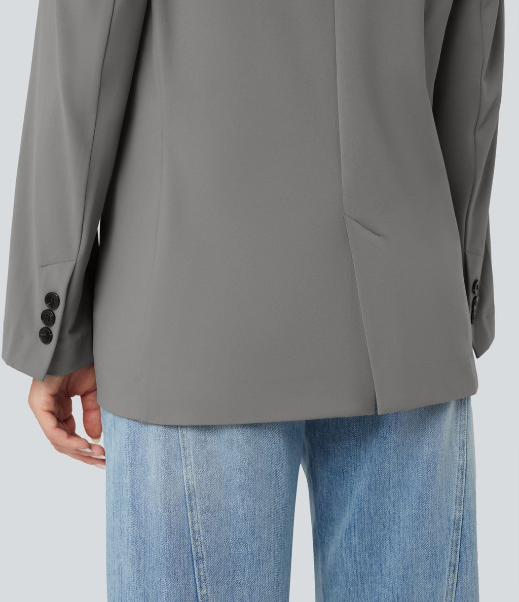 Blazer de travail col cranté à manches longues DayStretch avec poches