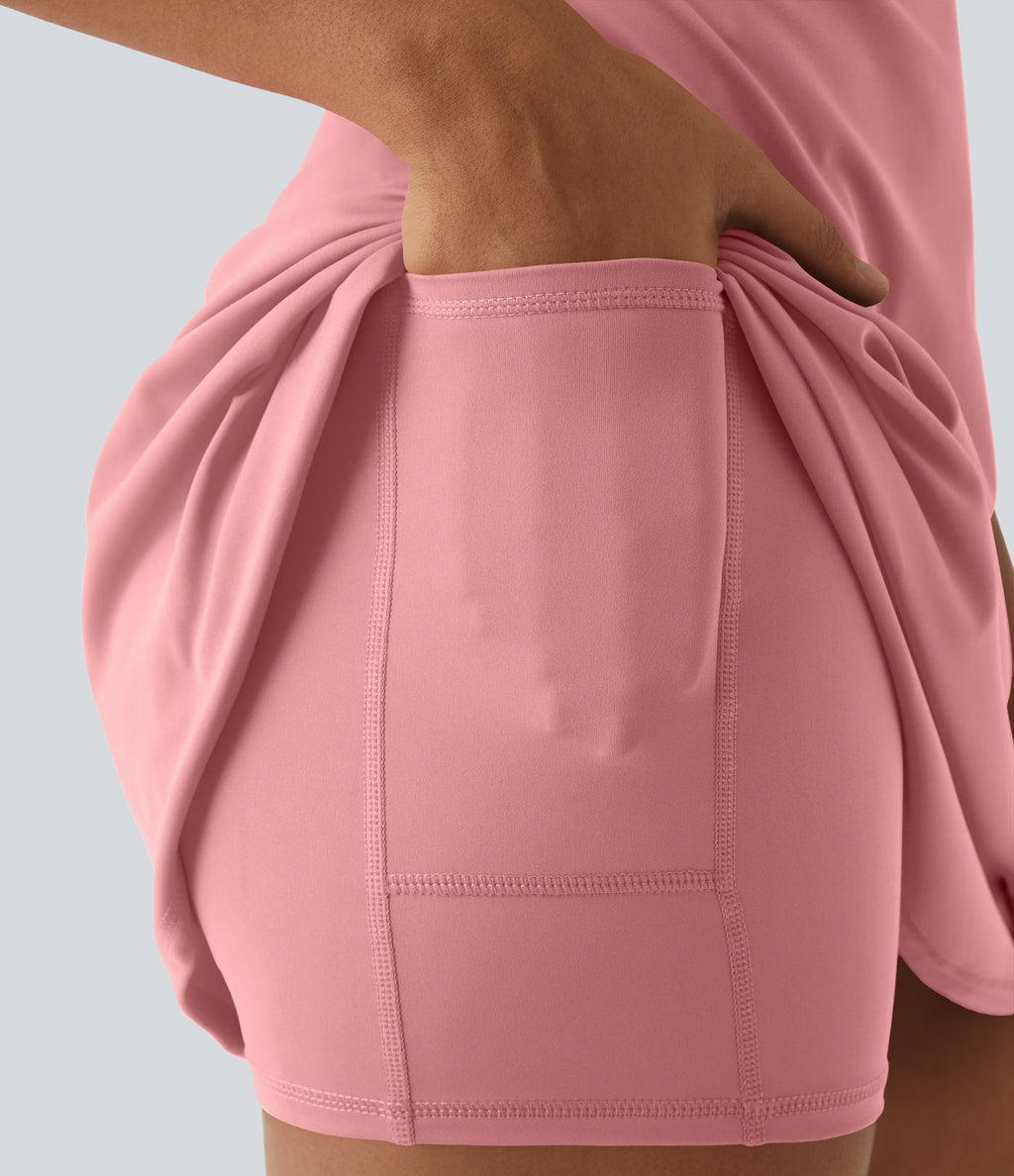 Robe SoftlyZero™ Airy mini d'activité à dos nu avec découpes 2-en-1 avec poches et effet frais InstantCool, protection solaire UPF50+