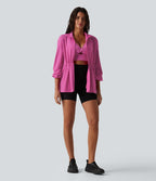 Veste sport manches longues séchage rapide à cordon de serrage intérieur - UPF40+