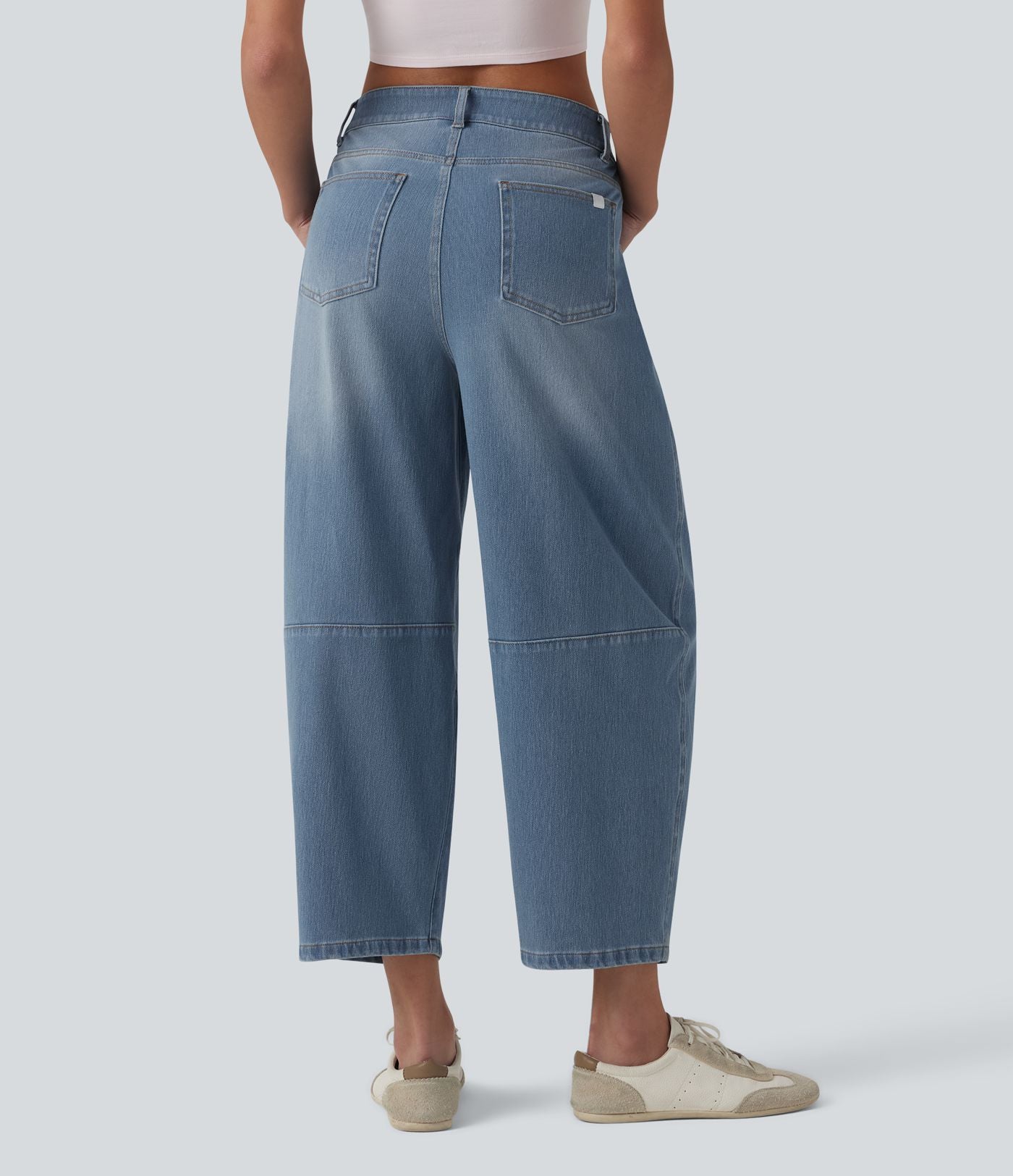 Jean Barrel 7/8 taille basse Halara Flex™ avec poches zippées
