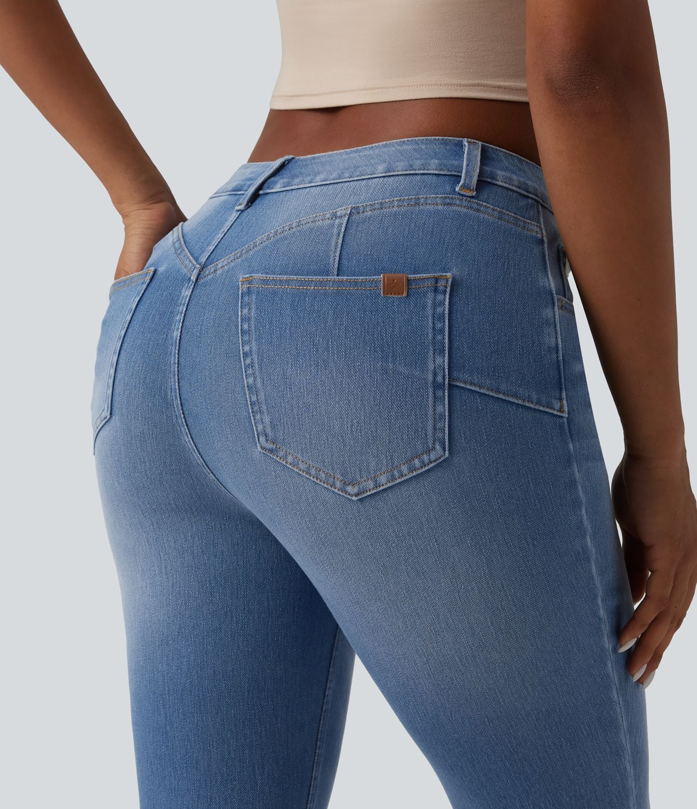 Jean skinny 7/8 casual Halara Flex™ Curvy taille mi-haute avec poches