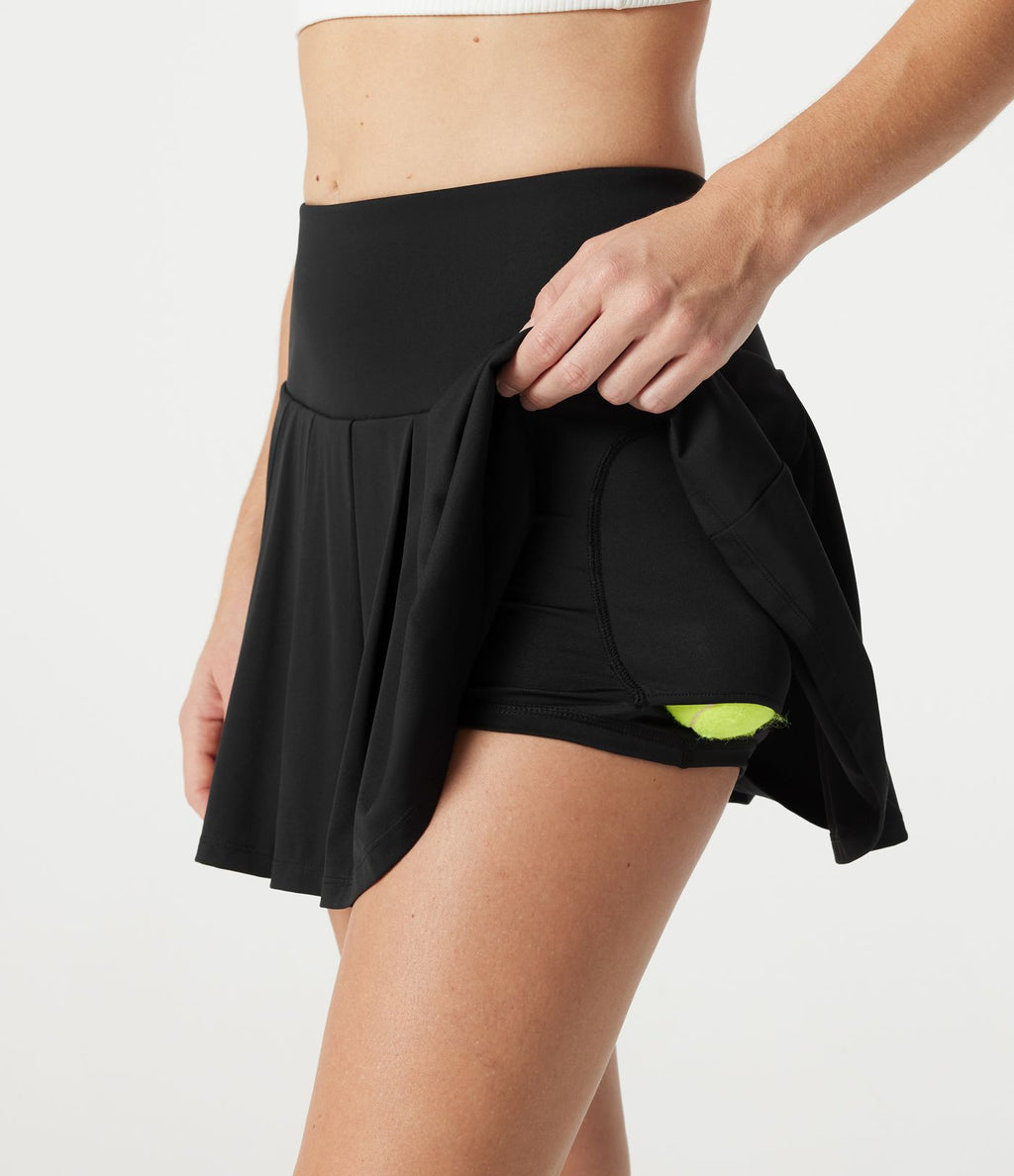 Jupe-short de tennis mini SoftlyZero™ QuickDry taille mi-haute gainante à plis avec poches