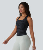 Halara UltraSculpt™ Débardeur de yoga dos nageur col U imprimé camouflage avec soutien-gorge intégré