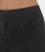 Jean décontracté bootcut HalaraMagic™ taille haute en maille extensible délavée avec poche arrière
