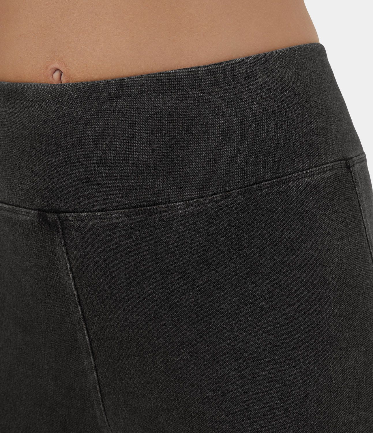 Jean décontracté bootcut HalaraMagic™ taille haute en maille extensible délavée avec poche arrière