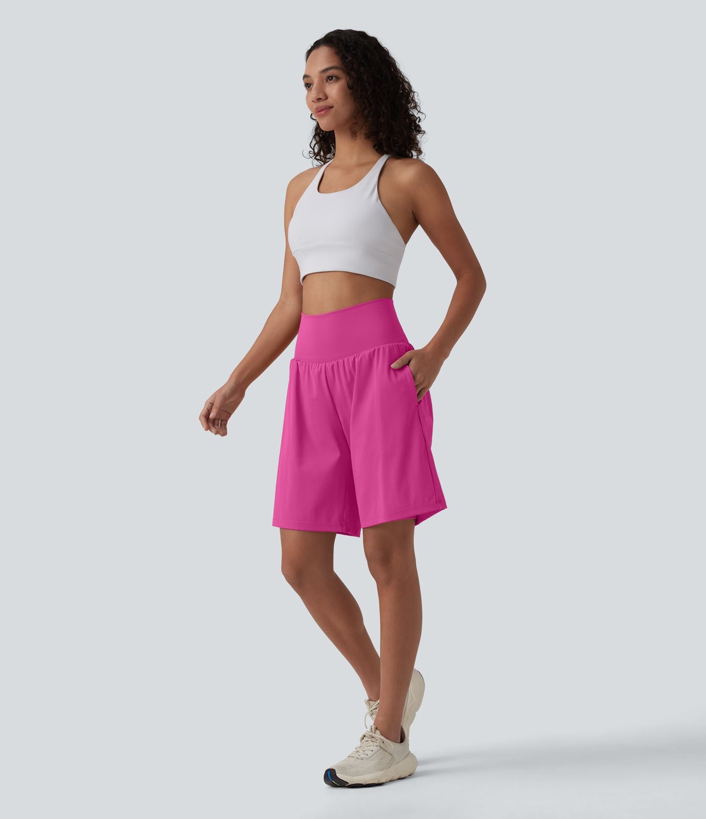 Short de yoga 2-en-1 SoftlyZero™ Airy taille très haute effet frais InstantCool 22,8 cm avec poches