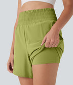 Short de course 2-en-1 Breezeful™ taille haute, poches multiples, ourlet arrondi, séchage rapide 12,5 cm - Longueur prolongée