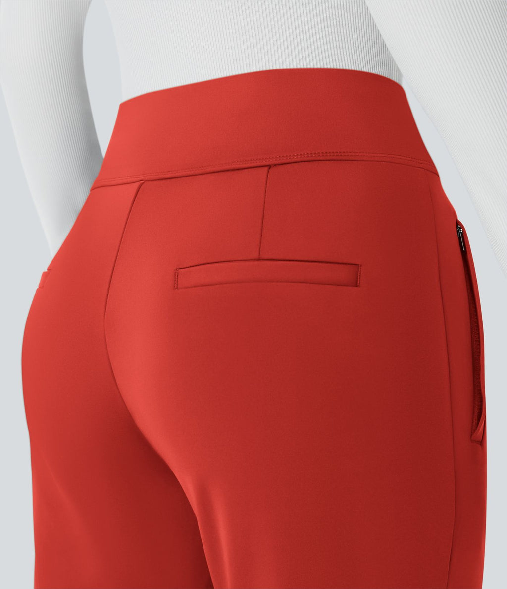 Pantalon tailleur évasé taille mi-haute Halara Flex™ DayStretch avec zip latéral et poches