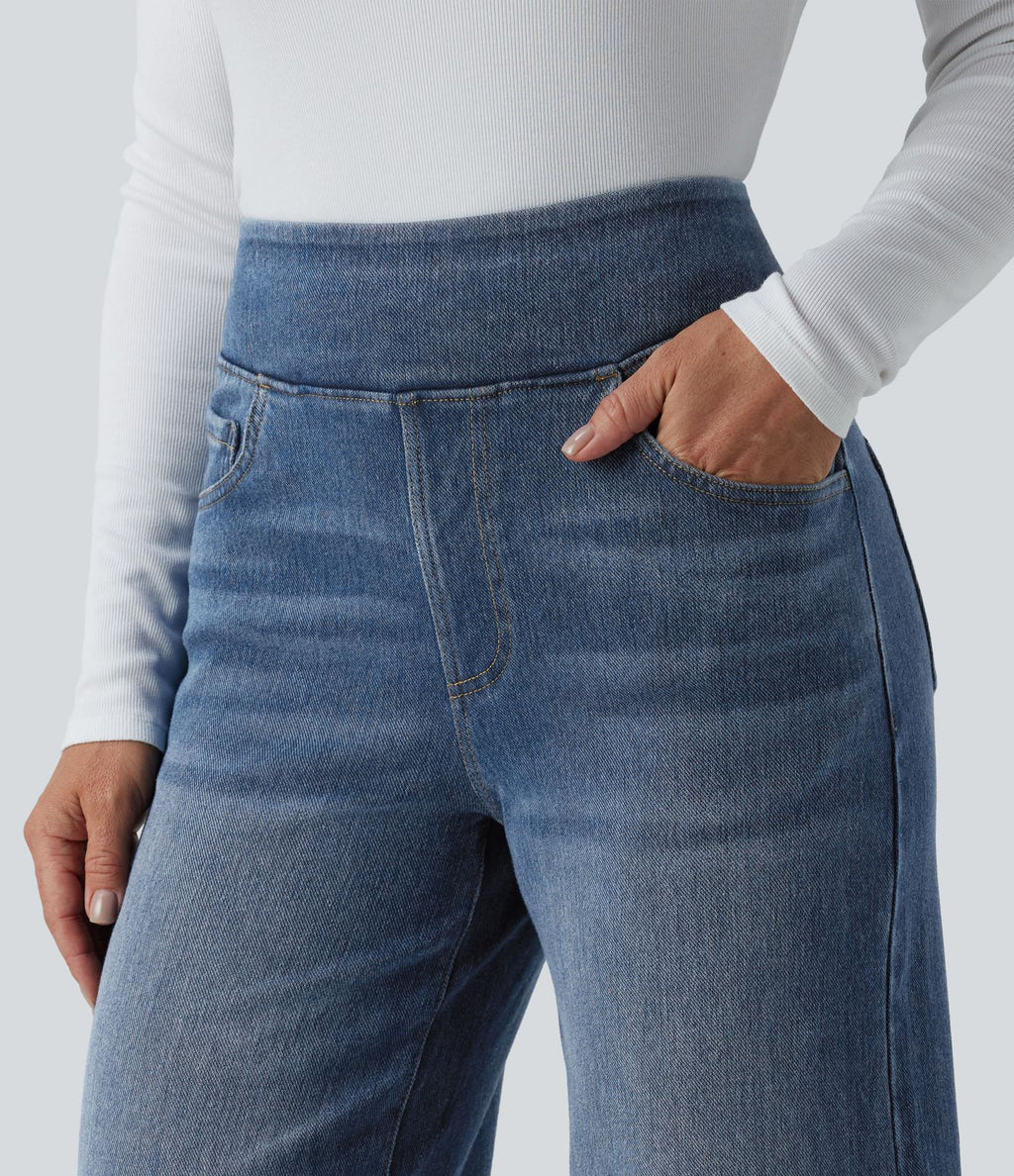 Halara Flex™ Denim Heat Jean large casual taille haute avec poches
