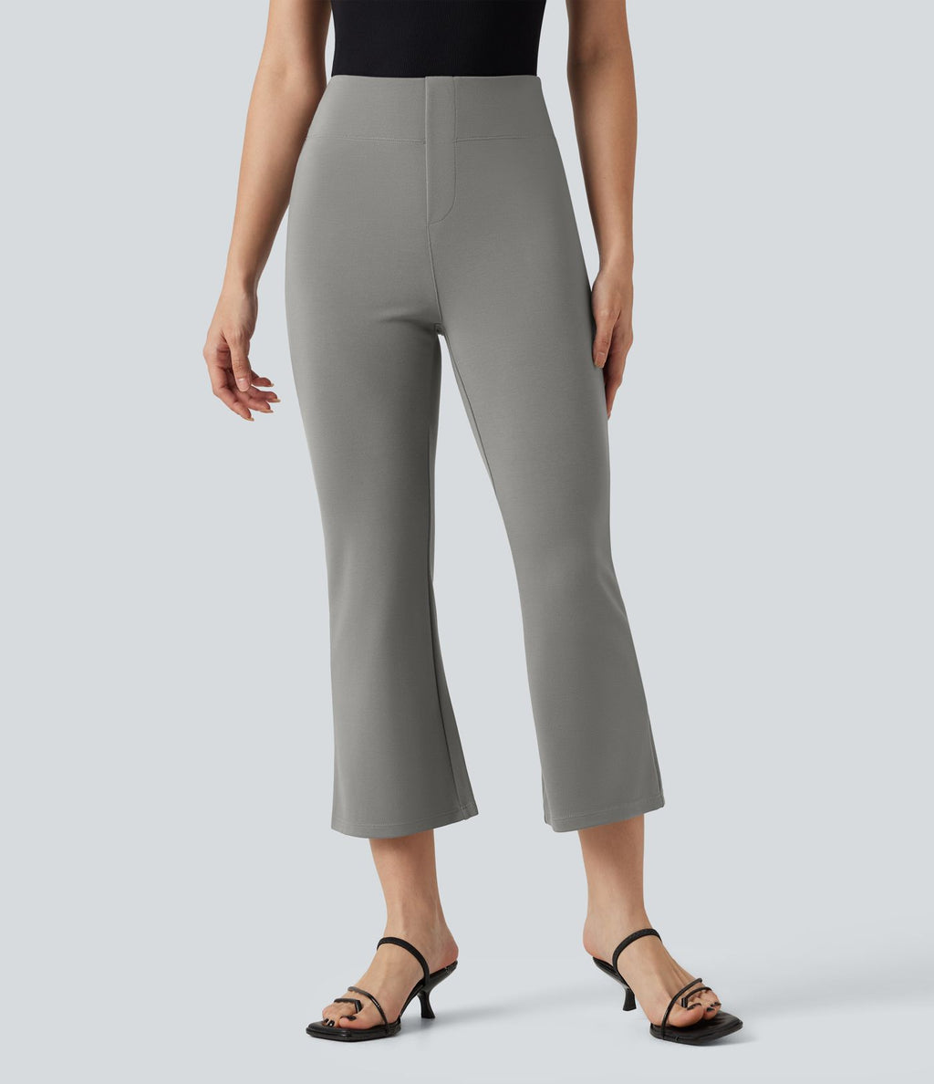 Pantalon tailleur Halara Flex™ évasé court, taille haute, à poches