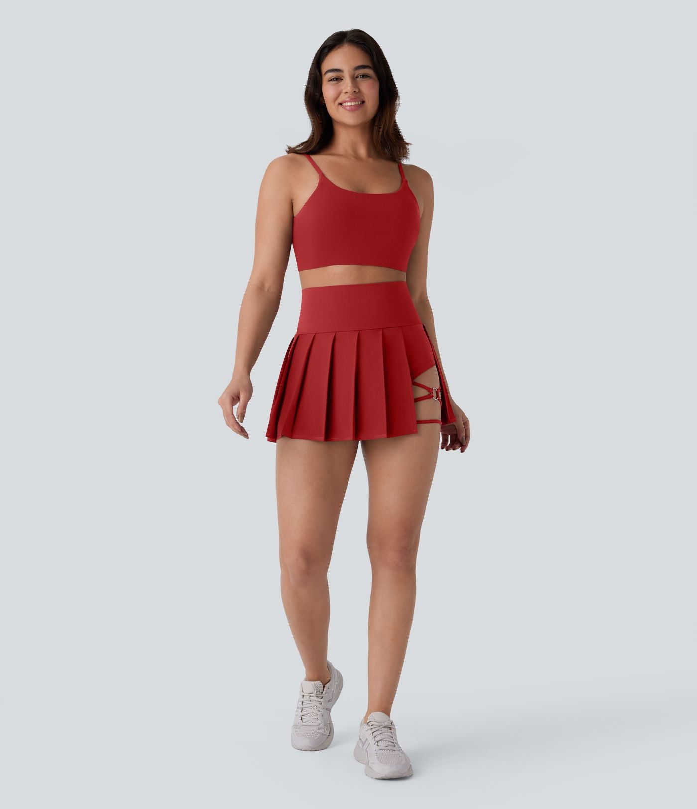 Jupe-short de danse mini Breezeful™ à taille haute, plissée, 2-en-1, avec poches latérales et arrière, ourlet asymétrique et séchage rapide
