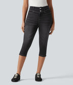 Halara Flex™ Jean slim casual capri taille haute avec fentes et poches