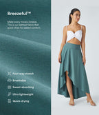 Jupe Longue Casual Breezeful™ Taille Haute à Volants 2en1 Fluide Sèchement Rapide Quotidien Maxi