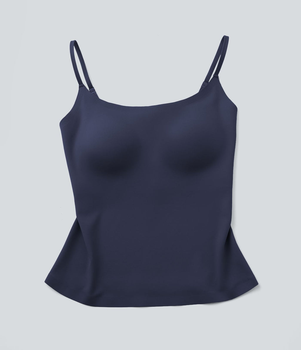 Débardeur décontracté à col rond et soutien-gorge intégré, bonnets BE