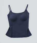 Débardeur décontracté à col rond et soutien-gorge intégré, bonnets BE
