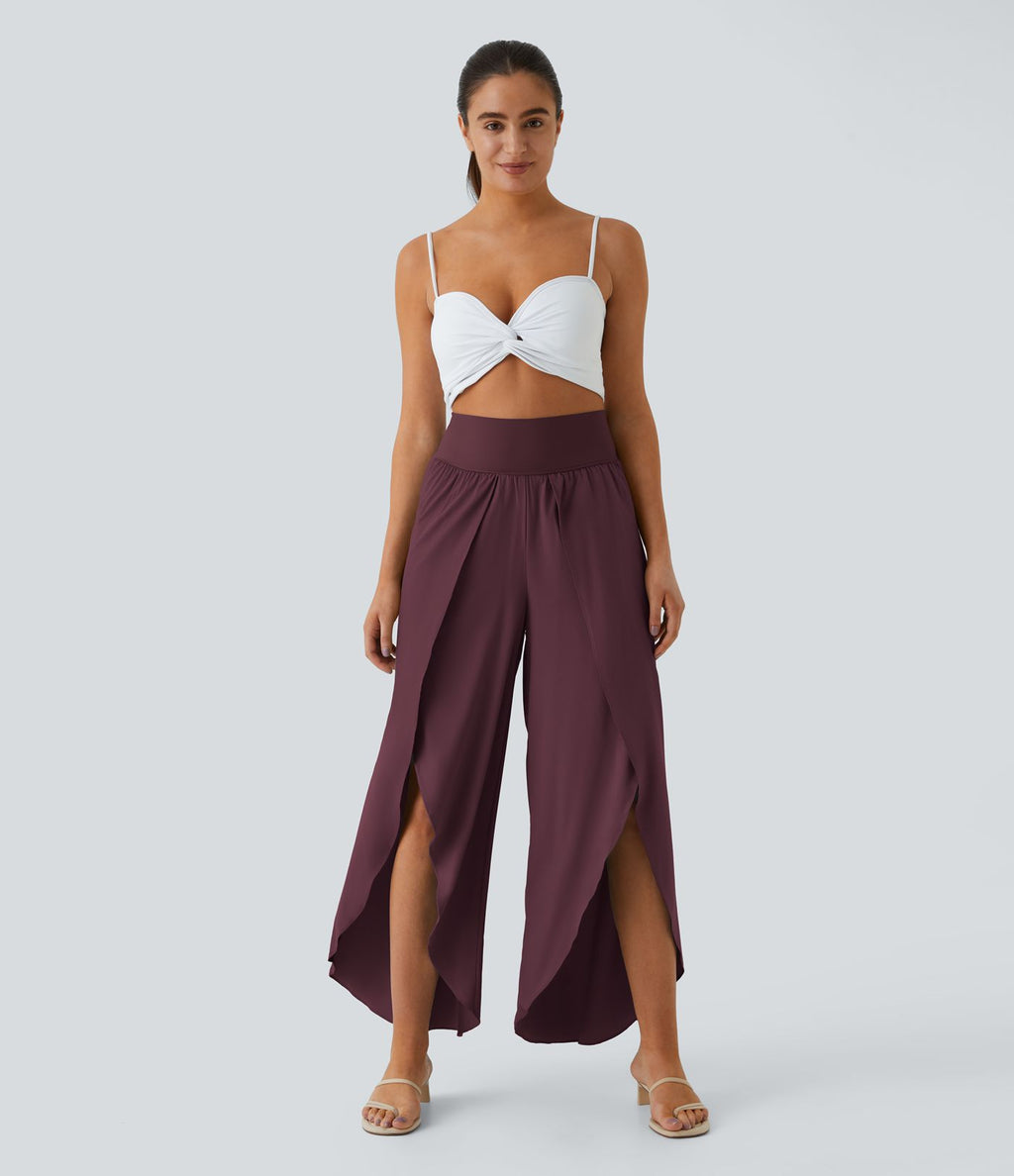 Breezeful™ Pantalon Large Fluide Séchage Rapide Taille Haute Poche Arrière
