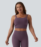 Débardeur de yoga cropped Halara UltraSculpt™ à doubles bretelles dos torsadé ouvert avec soutien-gorge intégré – Bonnets E-G