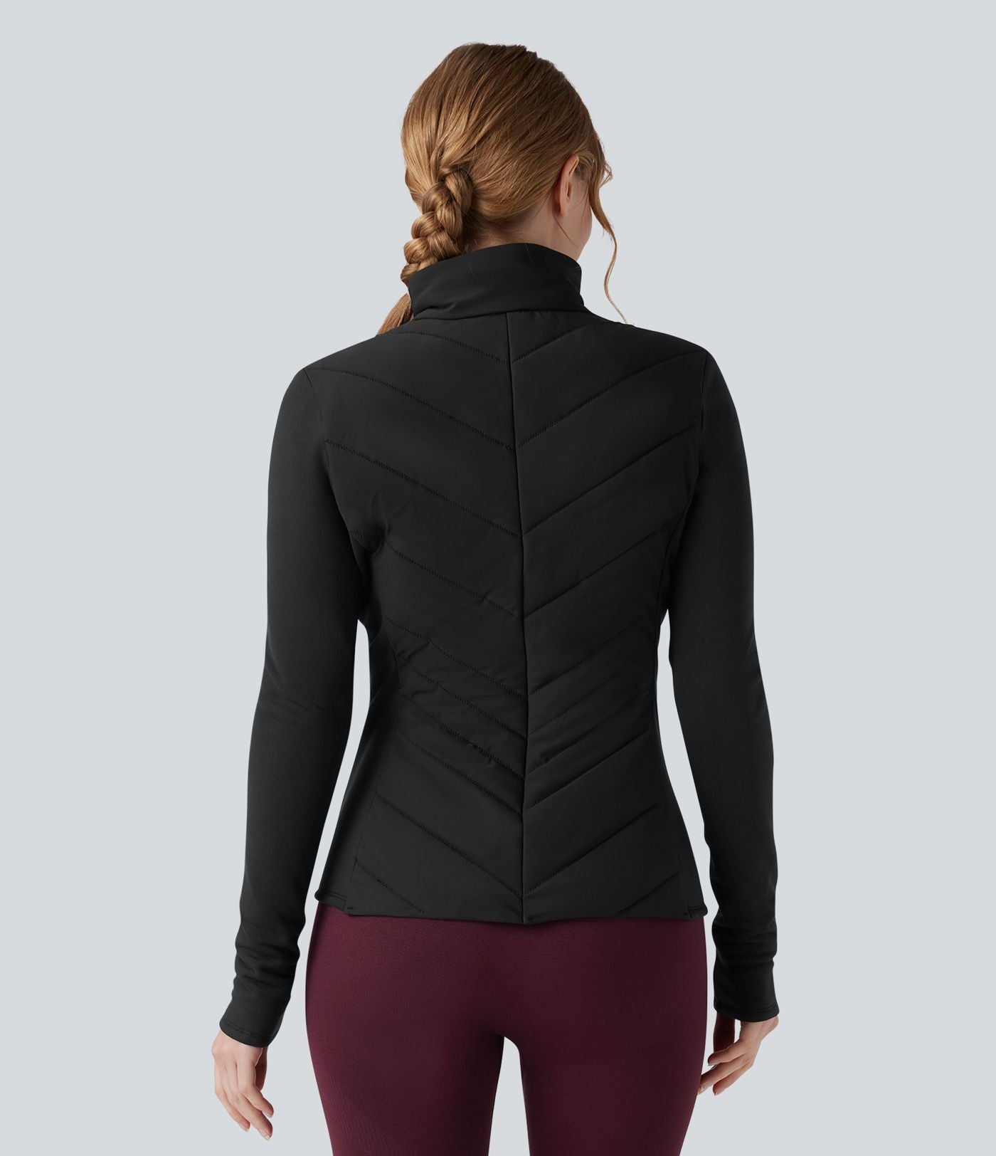 Veste matelassée running PuffFlex col cheminée manches longues avec zip et poches