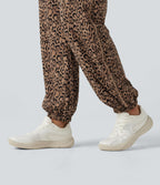 Jogging de yoga Halara UltraSculpt™ taille haute gainant imprimé léopard avec poches