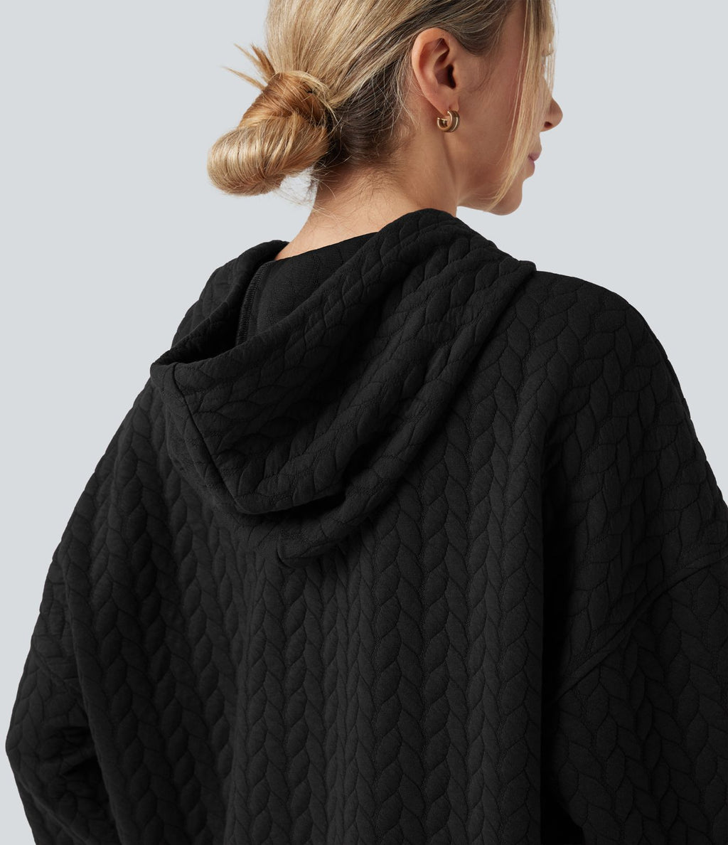 Sweat-shirt à capuche décontracté manches longues coupe décontractée