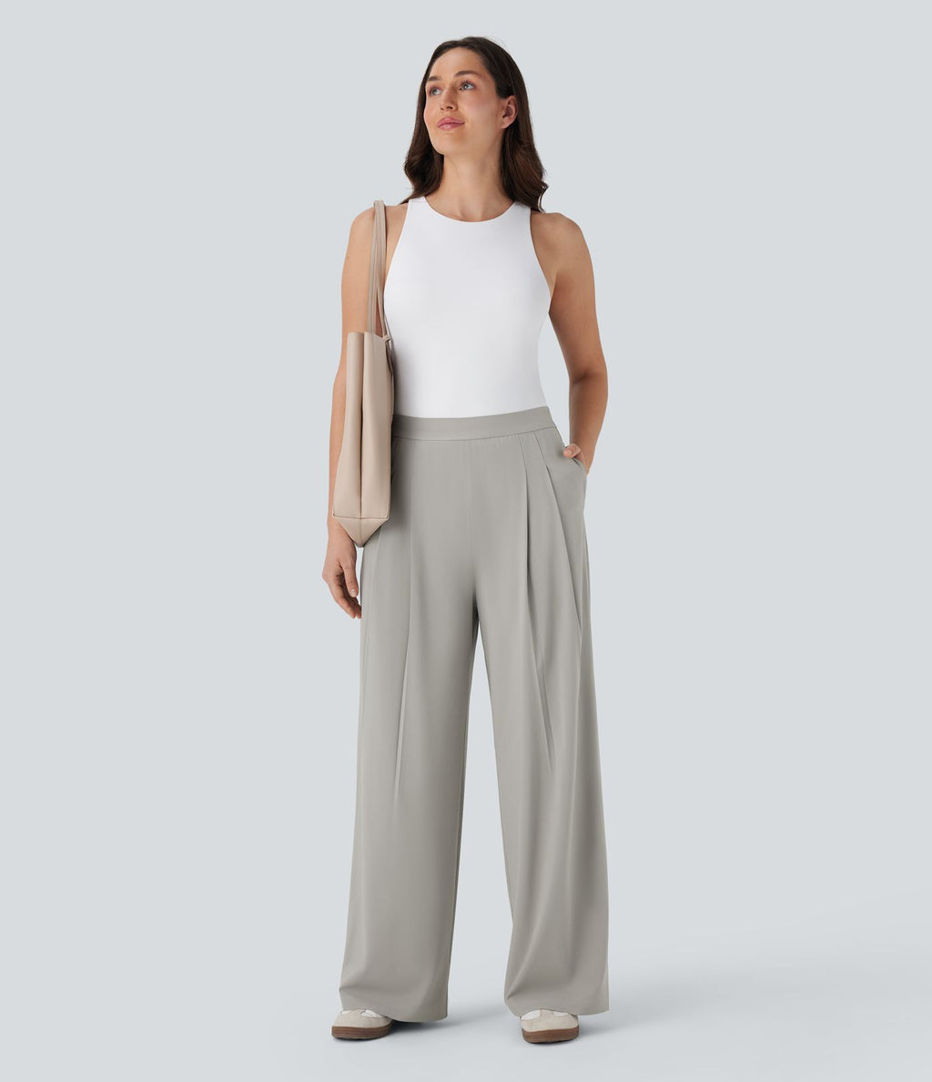 Pantalon de costume Breezeful™ à taille haute, jambes larges, poches latérales et séchage rapide