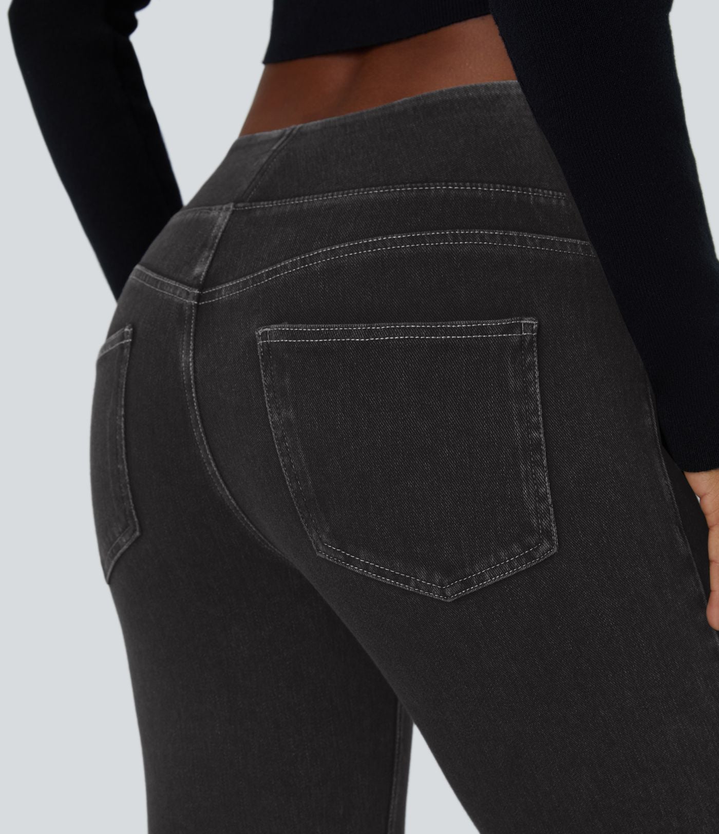 Jean bootcut décontracté Halara Flex™ taille basse avec poches arrière en maille extensible