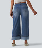 Jean large Halara Flex™ taille mi-haute asymétrique avec ourlet retroussé et poches